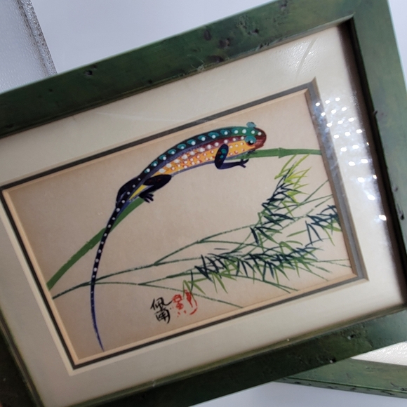 2 Frames by Spillers Framing and Art Gallery Green wood Lizard/Asian Bird Flower - Picture 9 of 10